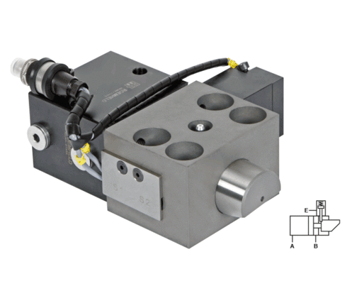 Elemento de sujeción en forma de cuña 2.2405 con bulón de bloqueo, sin y con control de posición (montaje lateral) Elemento de sujeción en forma de cuña 2.2405 con bulón de bloqueo, sin y con control de posición (montaje lateral)